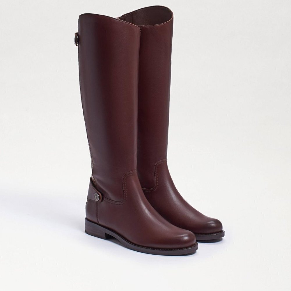 SAM EDELMAN MIKALA LEATHER RIDING KNEE-HIGH BOOTS